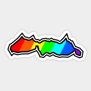 Malcom Island Silhouette in Rainbow Colours - Colourful Pattern - Malcolm Island Sticker